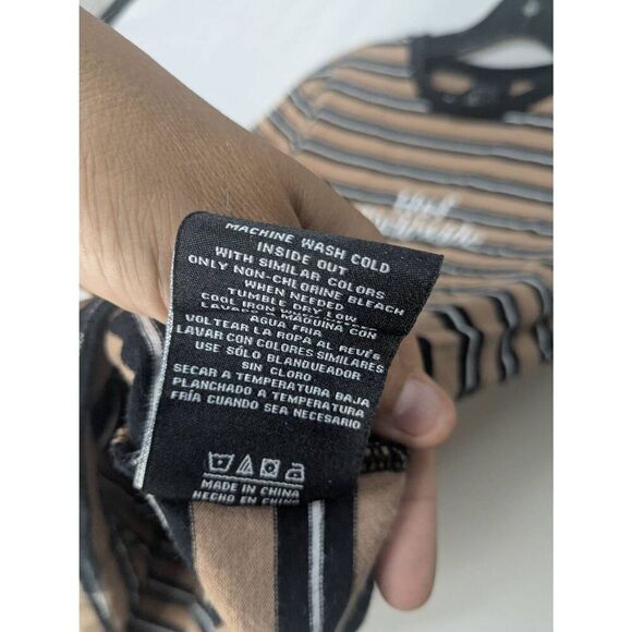 Huf Worldwide Brown Striped Short Sleeve Ringer T Shirt S Small - Picture 6 of 7